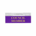 Council Member Violet Award Ribbon w/ Gold Foil Imprint (4"x1 5/8")